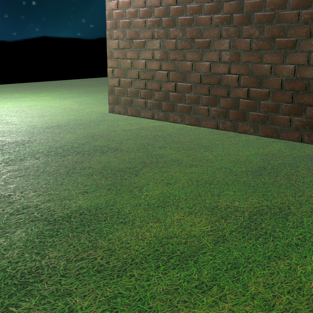 Brick wall with shading normals