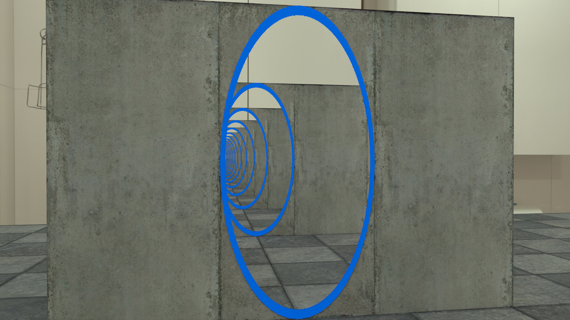 An "endless hole" effect using the portals feature