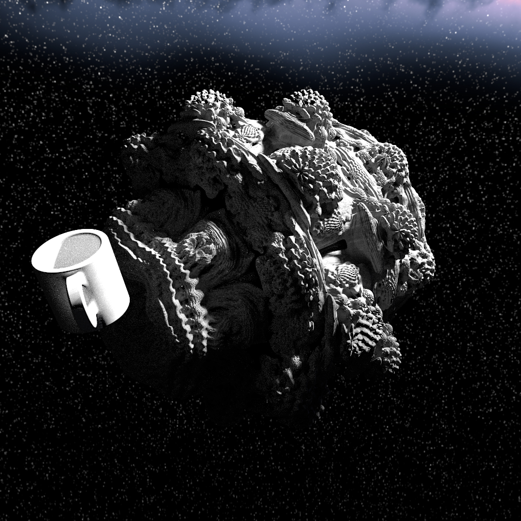 Fractal SDF rendered with space background