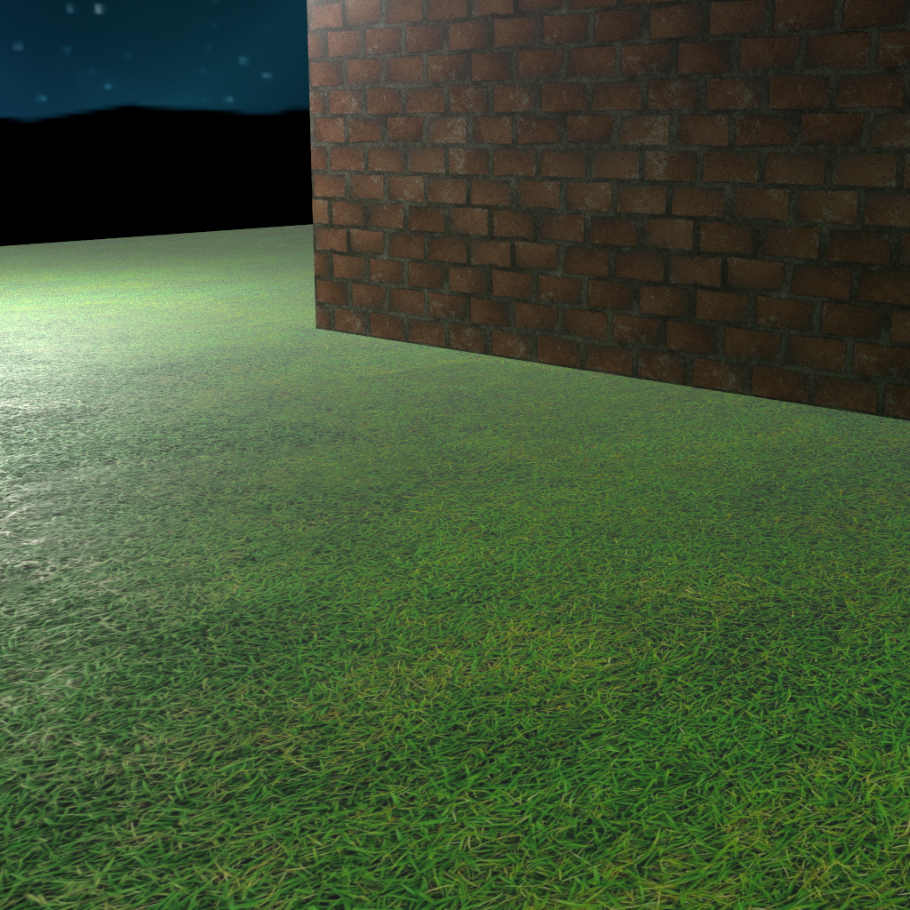 Brick wall without shading normals